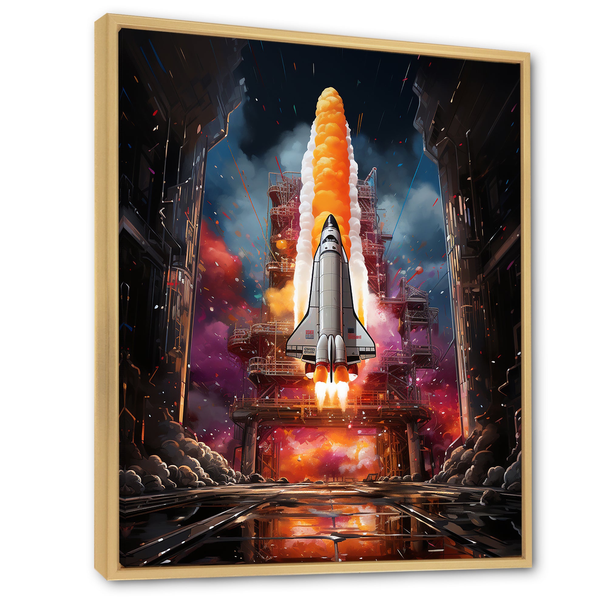 Rocketship Rhythm I - Rocketship Canvas Wall Art