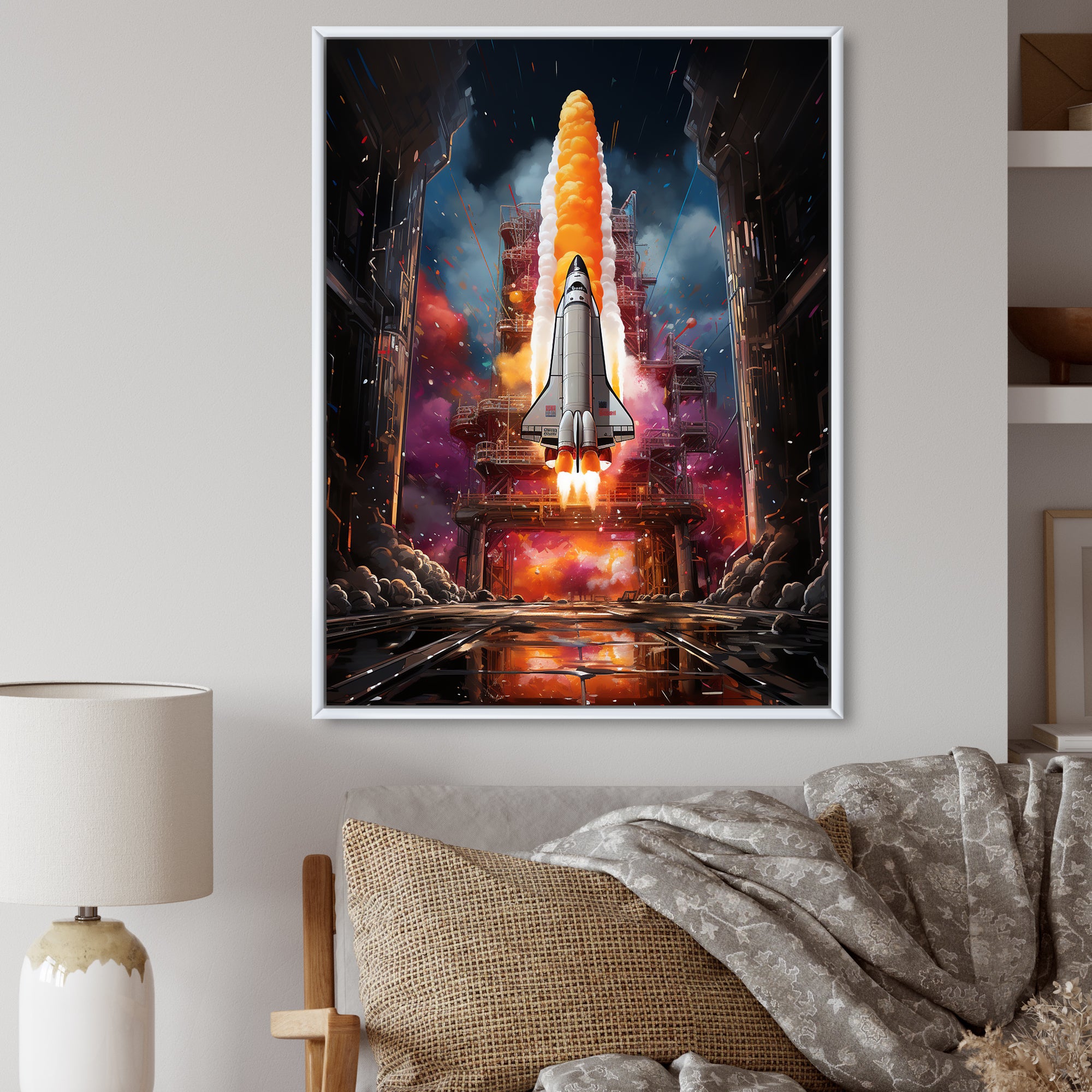 Rocketship Rhythm I - Rocketship Canvas Wall Art