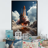 Rocketship Beyond The Atmosphere I - Rocketship Canvas Wall Art
