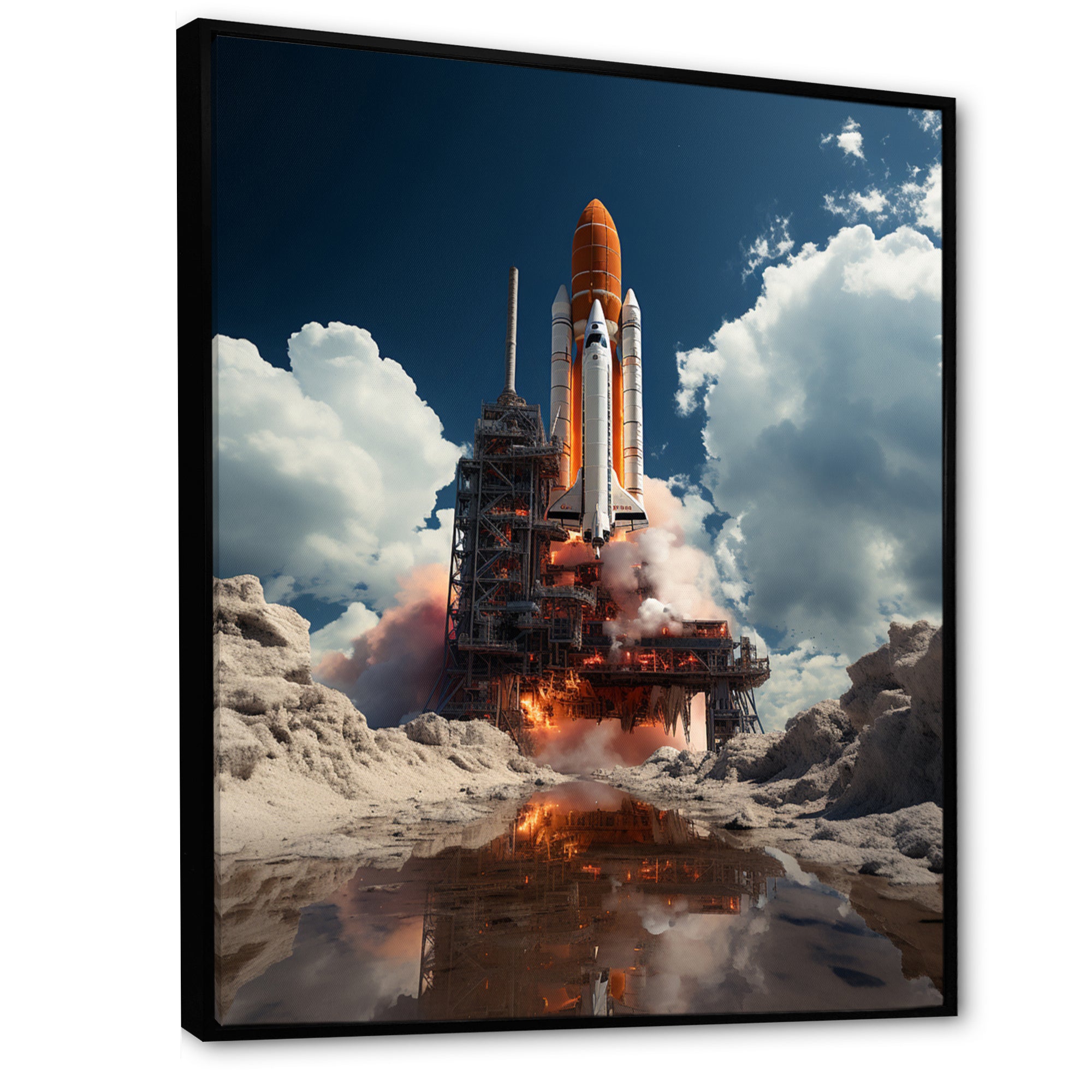 Rocketship Beyond The Atmosphere I - Rocketship Canvas Wall Art