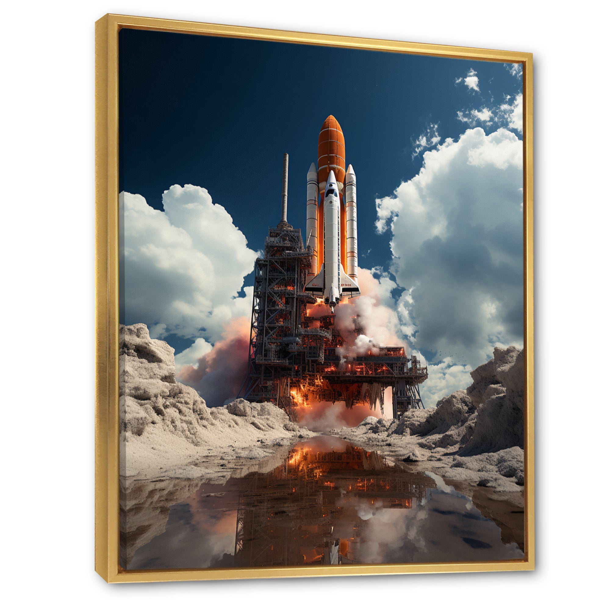 Rocketship Beyond The Atmosphere I - Rocketship Canvas Wall Art