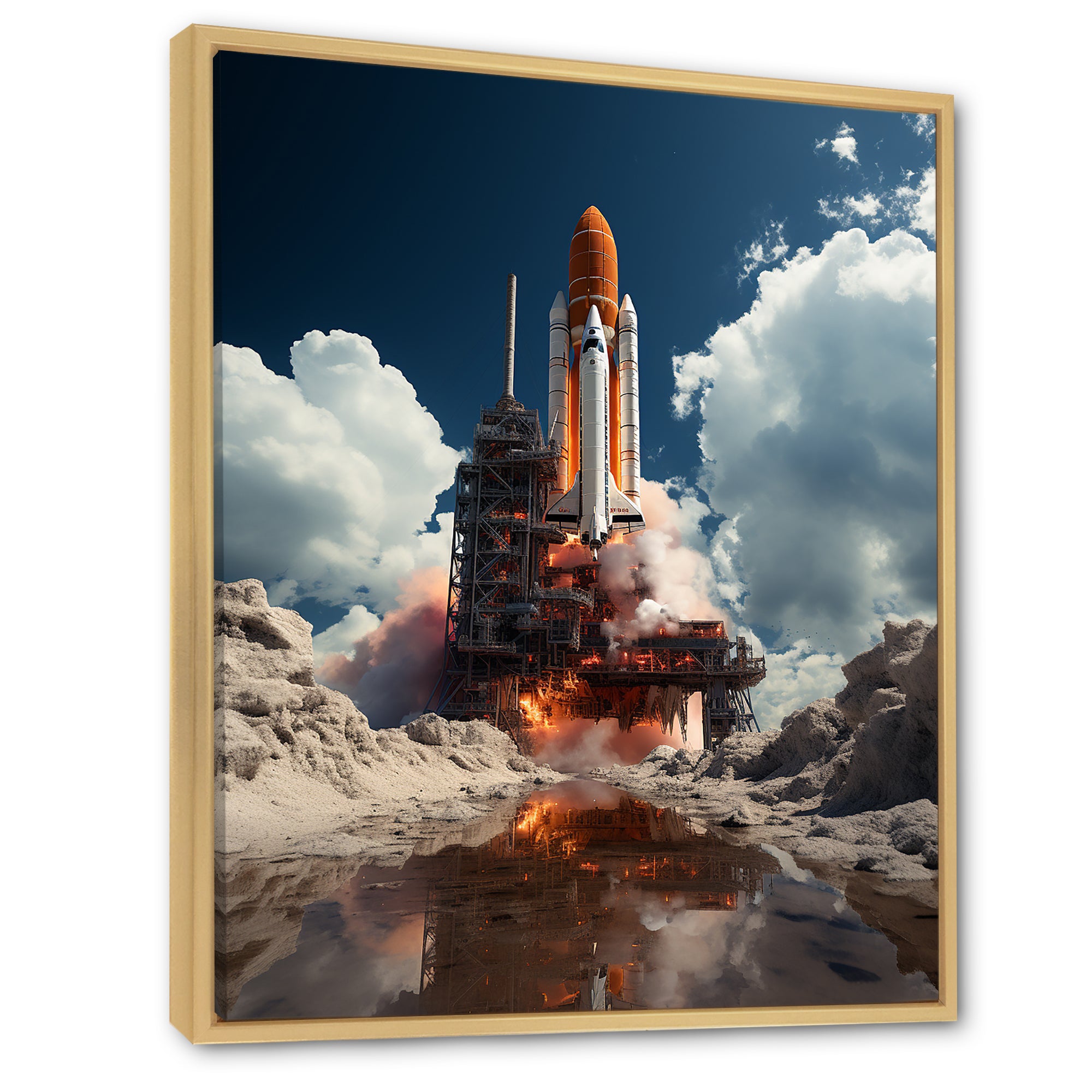 Rocketship Beyond The Atmosphere I - Rocketship Canvas Wall Art