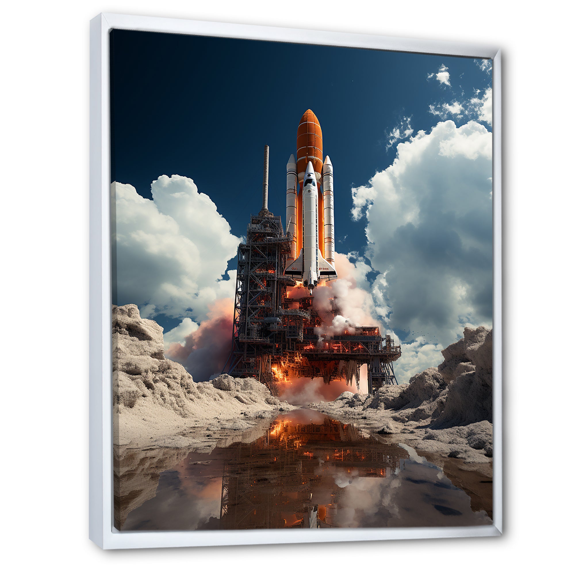 Rocketship Beyond The Atmosphere I - Rocketship Canvas Wall Art