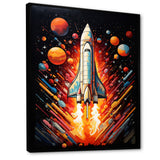 Rocketship Stellar Voyage I - Rocketship Canvas Wall Art