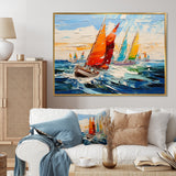 Sailboat Seascape Symphony I - Boat Sailing Canvas Wall Art