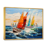 Sailboat Seascape Symphony I - Boat Sailing Canvas Wall Art