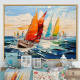 Sailboat Seascape Symphony I - Boat Sailing Canvas Wall Art