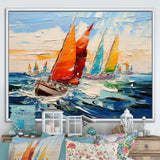Sailboat Seascape Symphony I - Boat Sailing Canvas Wall Art