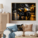 Yellow Black Scooter City Glide I - Scooter Canvas Wall Art