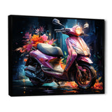 Purple Coral Scooter Night Glow - Scooter Canvas Wall Art