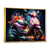 Purple Coral Scooter Night Glow - Scooter Canvas Wall Art
