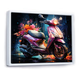 Purple Coral Scooter Night Glow - Scooter Canvas Wall Art
