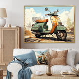 Scooter Retro Electric - Scooter Canvas Wall Art