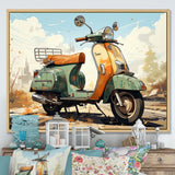 Scooter Retro Electric - Scooter Canvas Wall Art