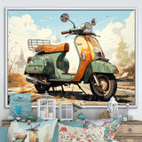 Scooter Retro Electric - Scooter Canvas Wall Art