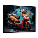 Teal Red Scooter Street Styler - Scooter Canvas Wall Art