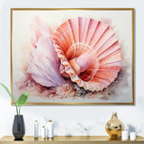 Peach Seashell Serenity - Seashell Large Canvas Wall Art