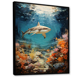 Teal Shark Coastal Creatures - Shark Wall Art Prints
