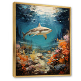 Teal Shark Coastal Creatures - Shark Wall Art Prints