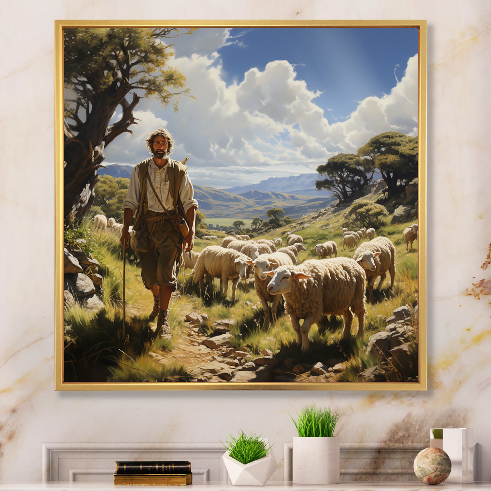 The Shepherds Song - Sheep Canvas Wall Art