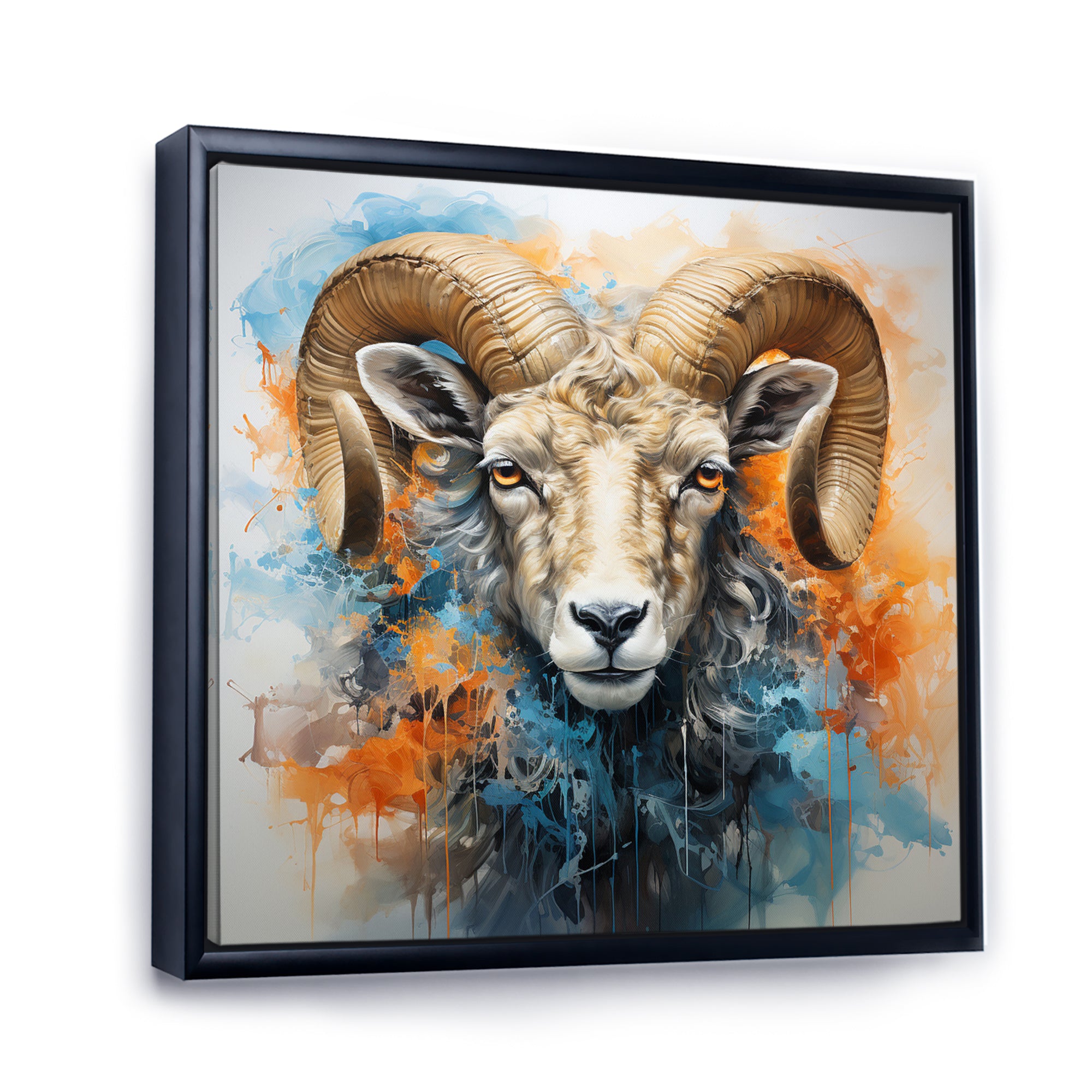 Teal Sheep Transcendent Wool - Sheep Canvas Wall Art