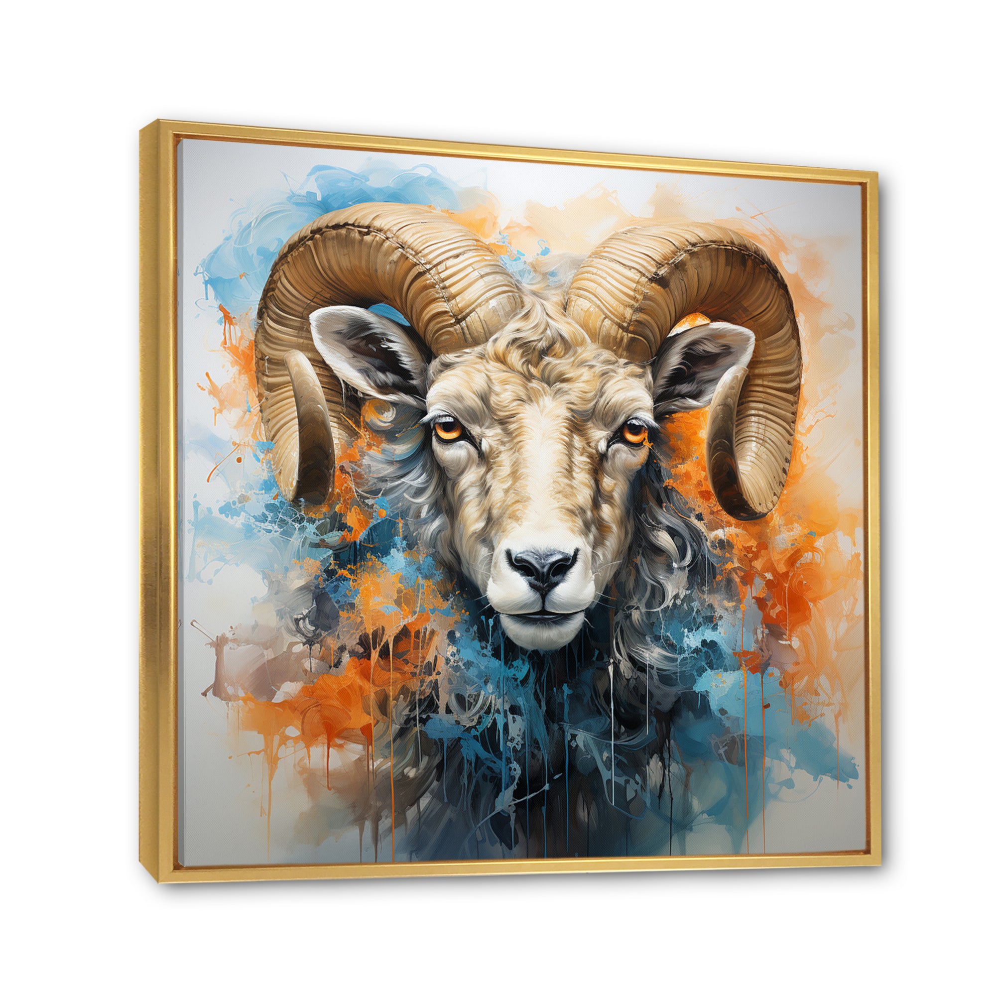 Teal Sheep Transcendent Wool - Sheep Canvas Wall Art