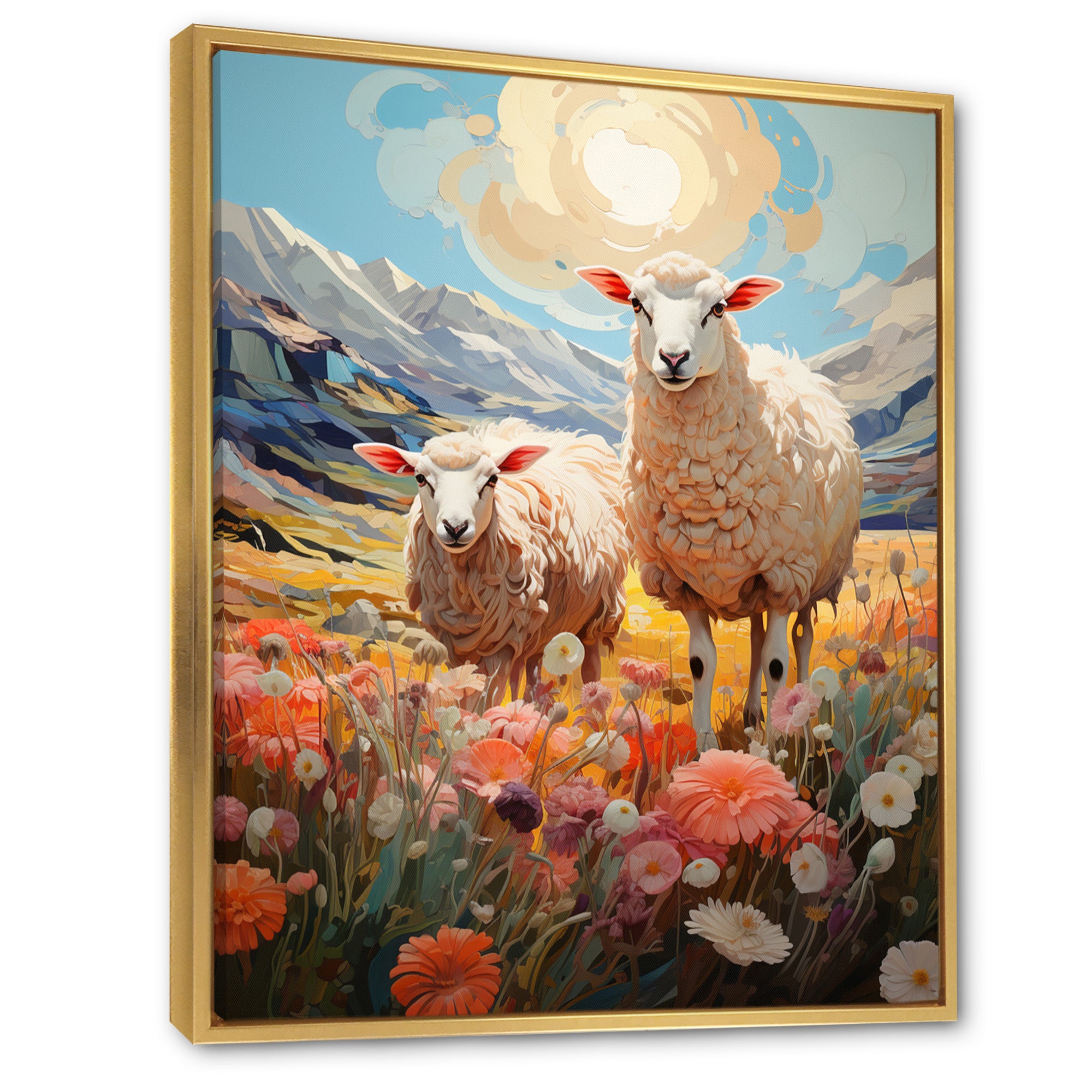 Sheep Whimsical Grazing - Sheep Wall Art Prints