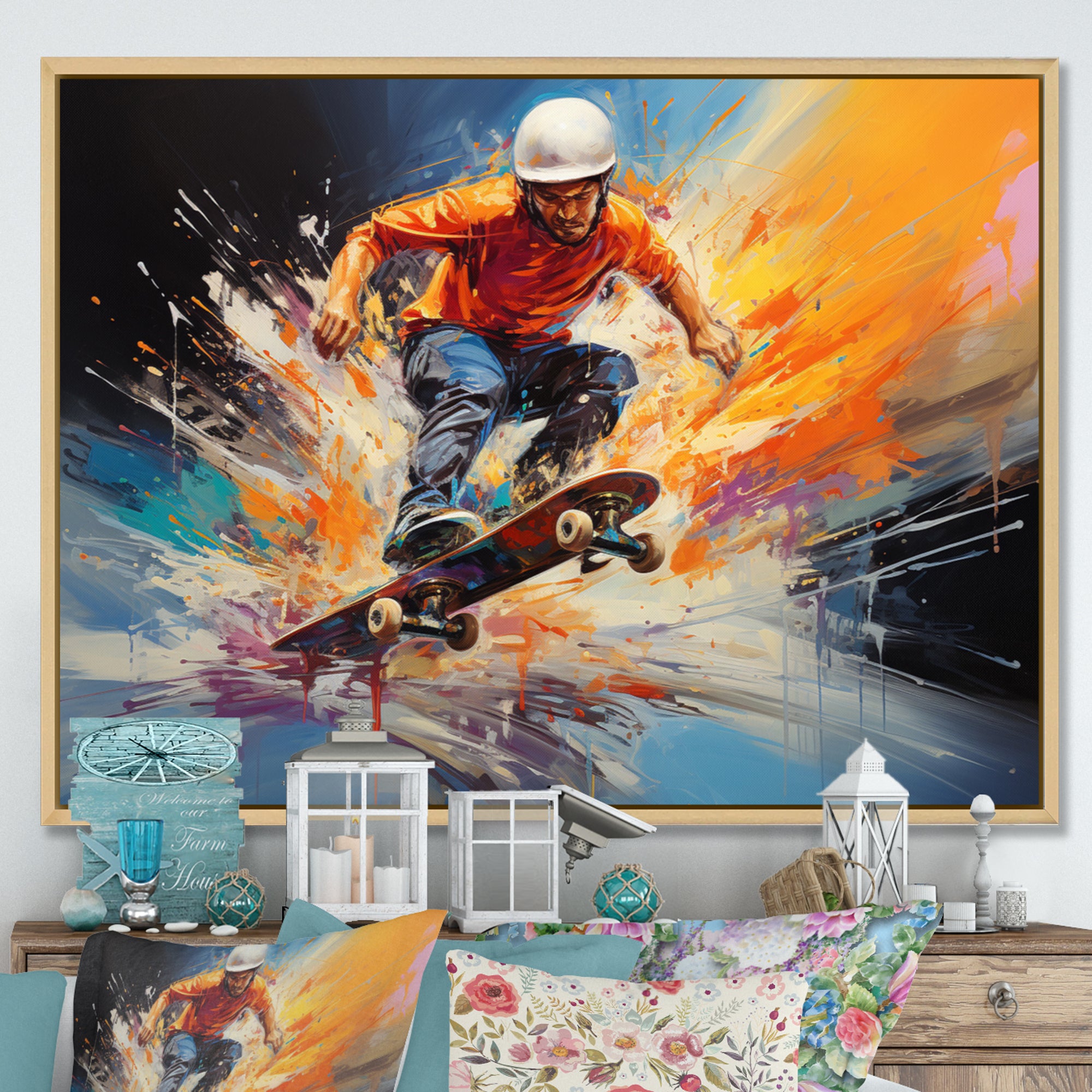 Skateboard Urban Pulse - Skateboard Canvas Wall Art