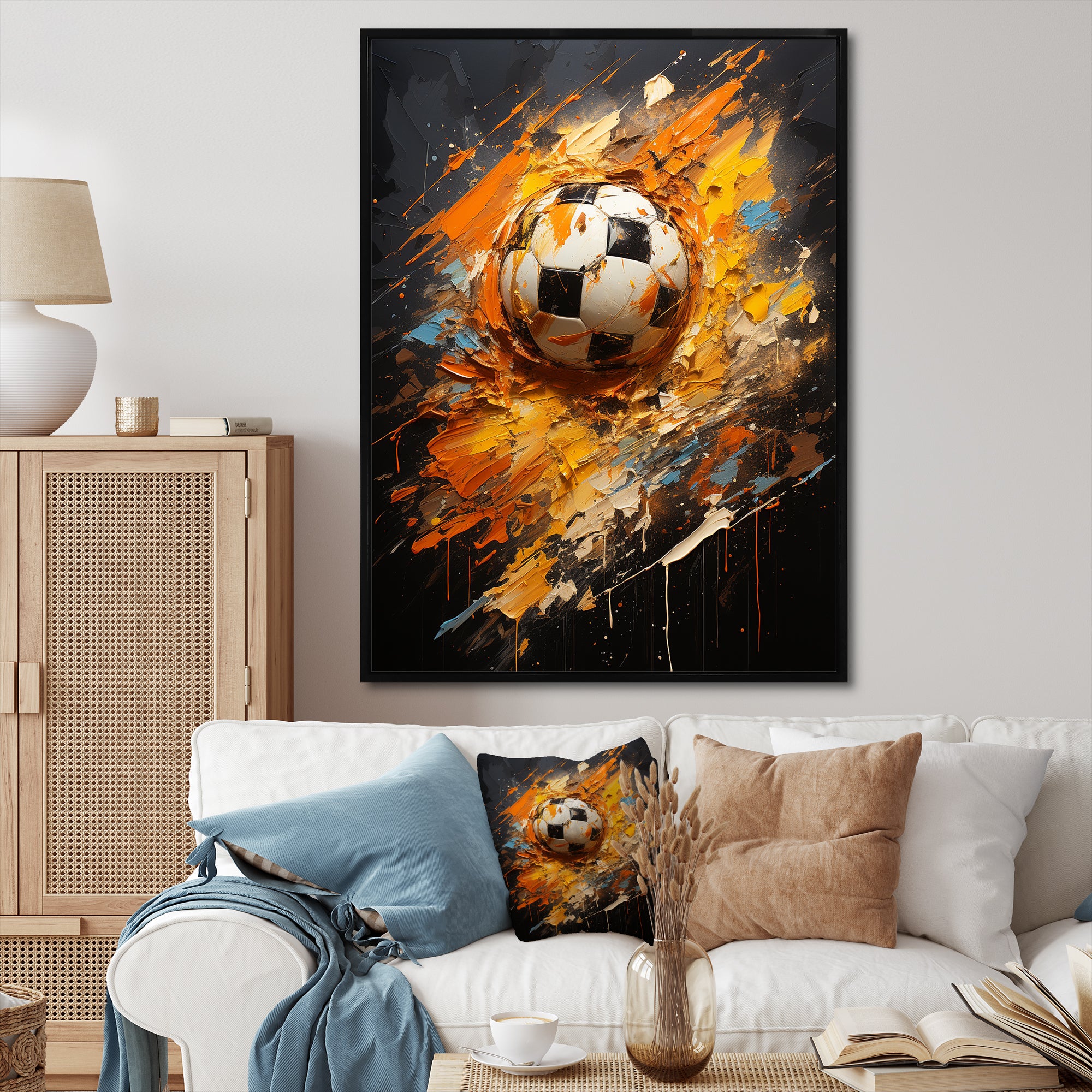 Soccer Abstract Striker - Soccer Canvas Wall Art