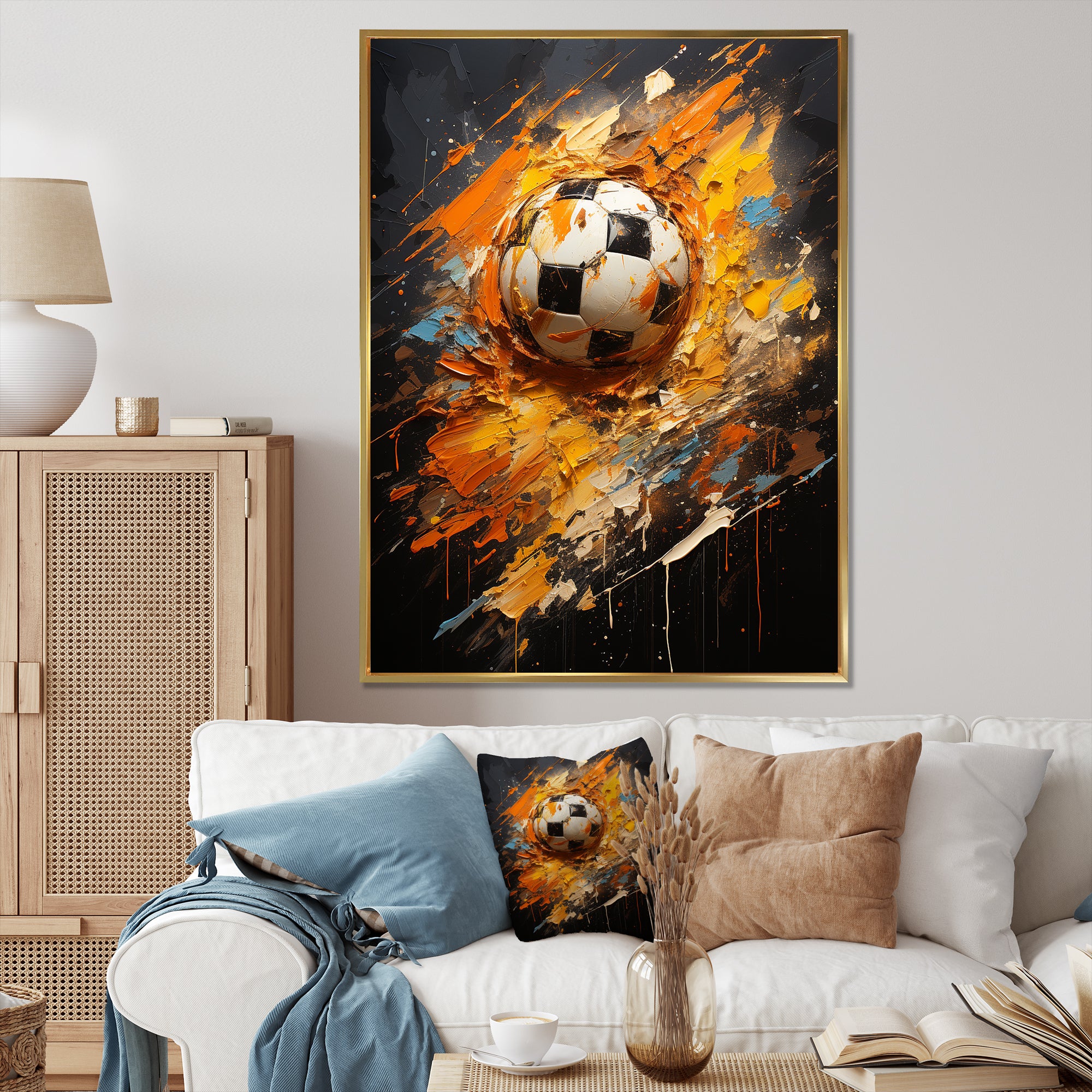 Soccer Abstract Striker - Soccer Canvas Wall Art