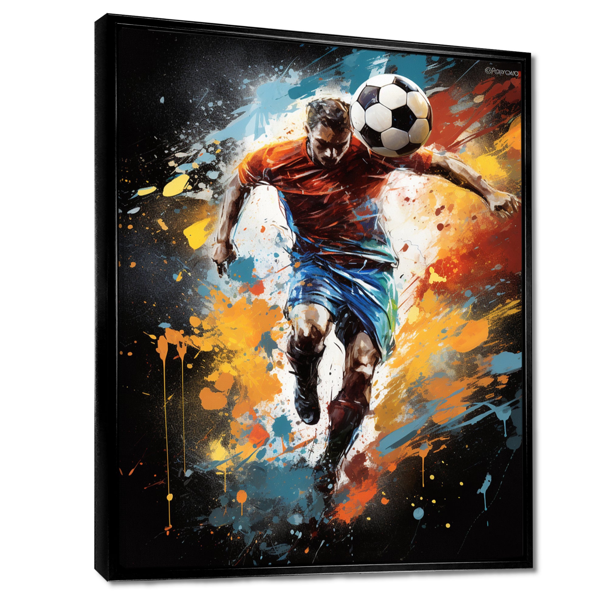 Abstract Soccer Portrait Fusion - Soccer Canvas Wall Art