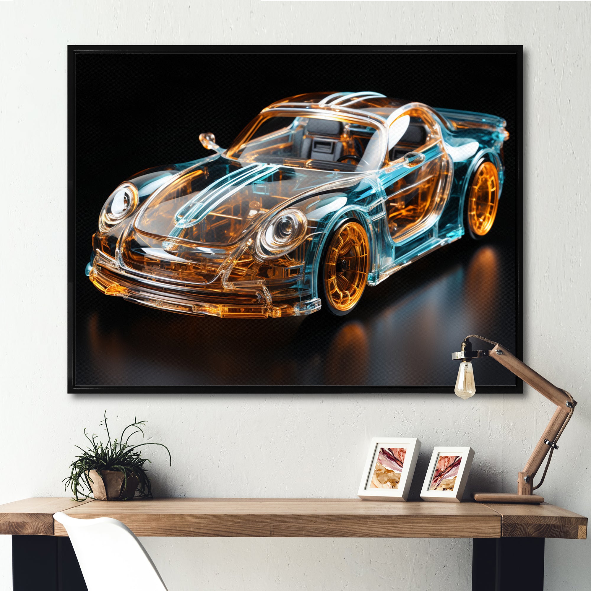 Sophisticated Stylish Glass Supercar I - Car Exotic Canvas Wall Art