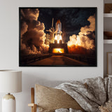 Space Shuttle Captivating Night Launch I - Space Shuttle Canvas Wall Art