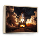Space Shuttle Captivating Night Launch I - Space Shuttle Canvas Wall Art