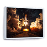 Space Shuttle Captivating Night Launch I - Space Shuttle Canvas Wall Art