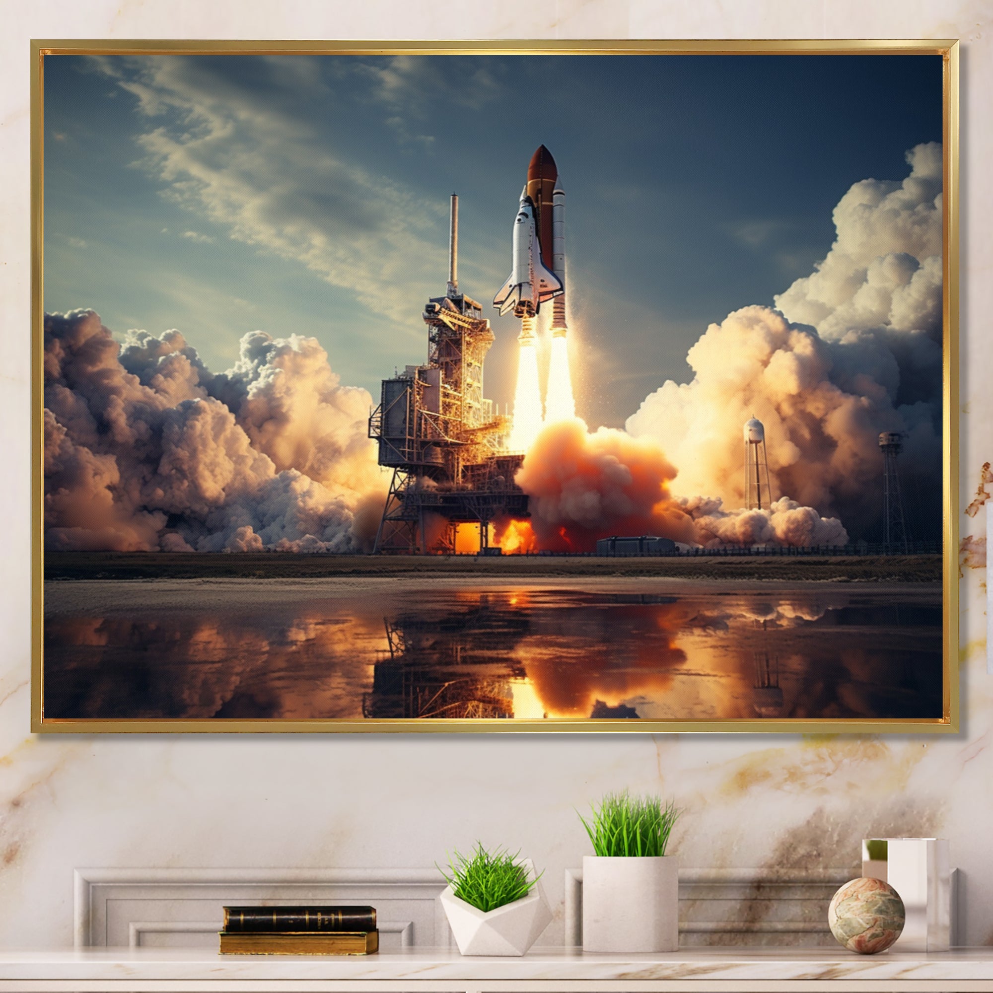 Space Shuttle Epic Launch I - Space Shuttle Canvas Wall Art