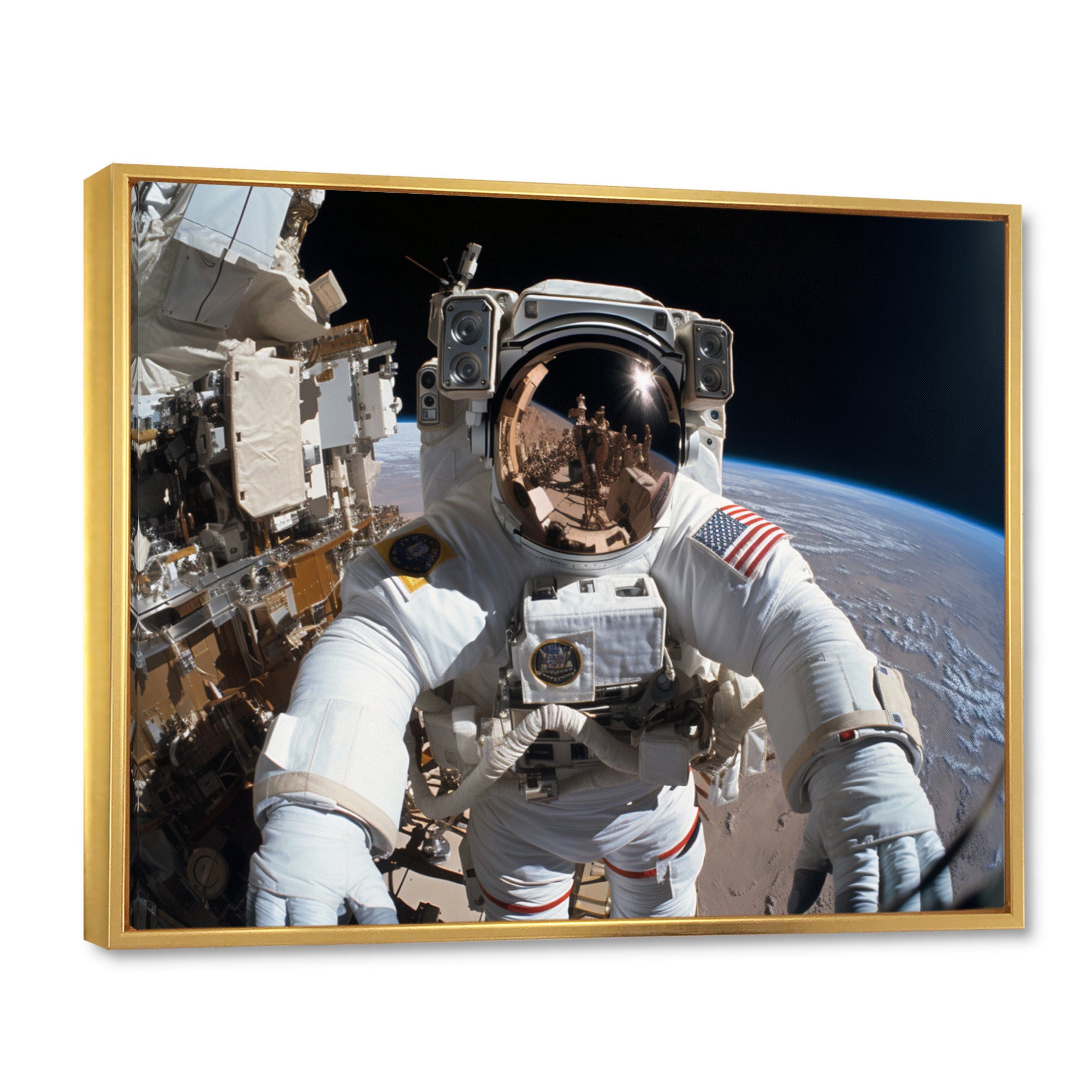 Space Astronauts Extravehicular Activities - Space Shuttle Canvas Wall Art