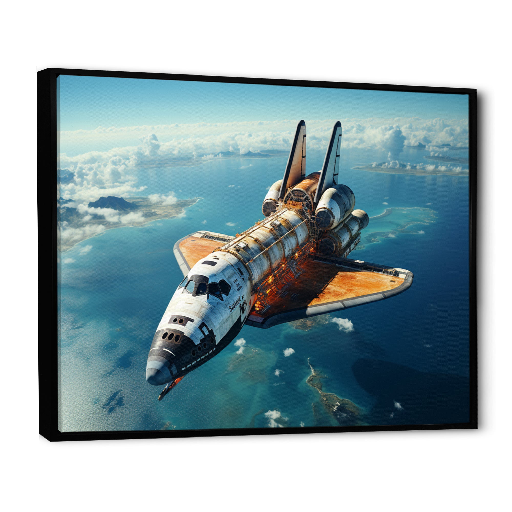 Space Shuttle Orbiting Earth I - Space Shuttle Canvas Wall Art