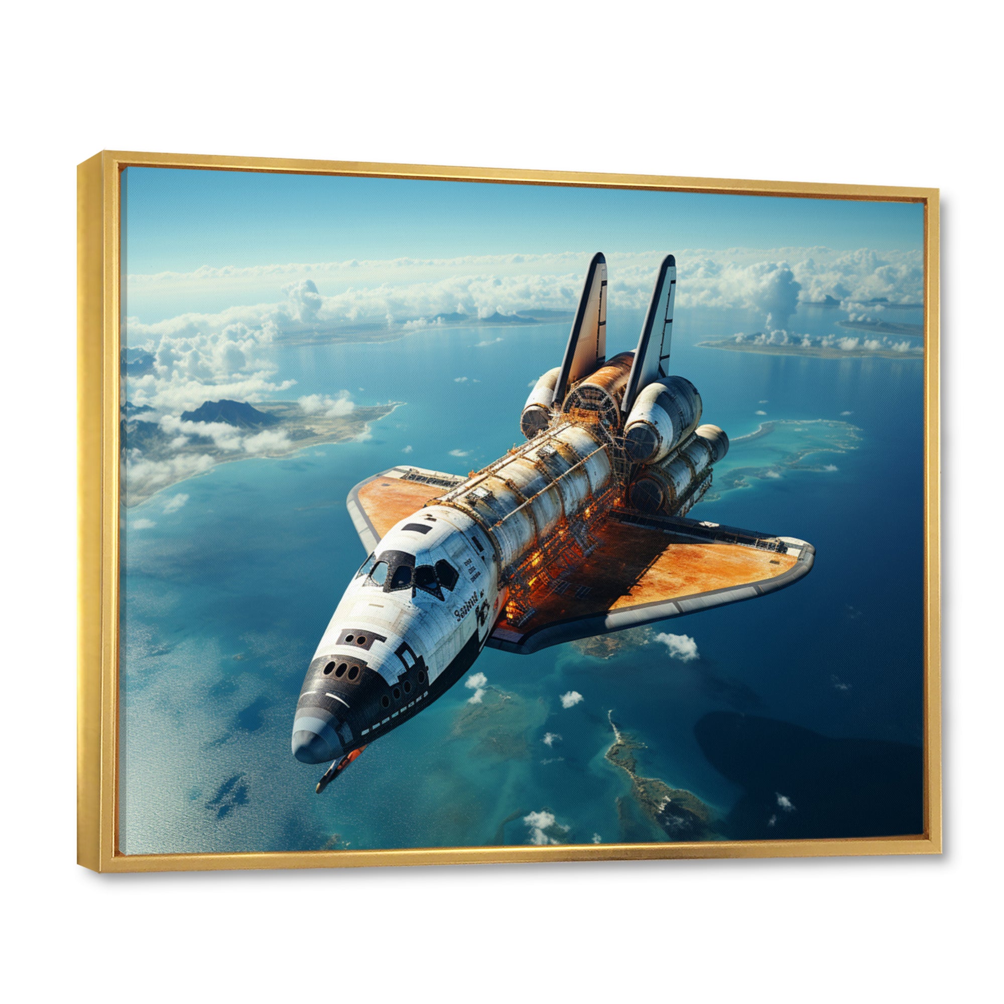 Space Shuttle Orbiting Earth I - Space Shuttle Canvas Wall Art