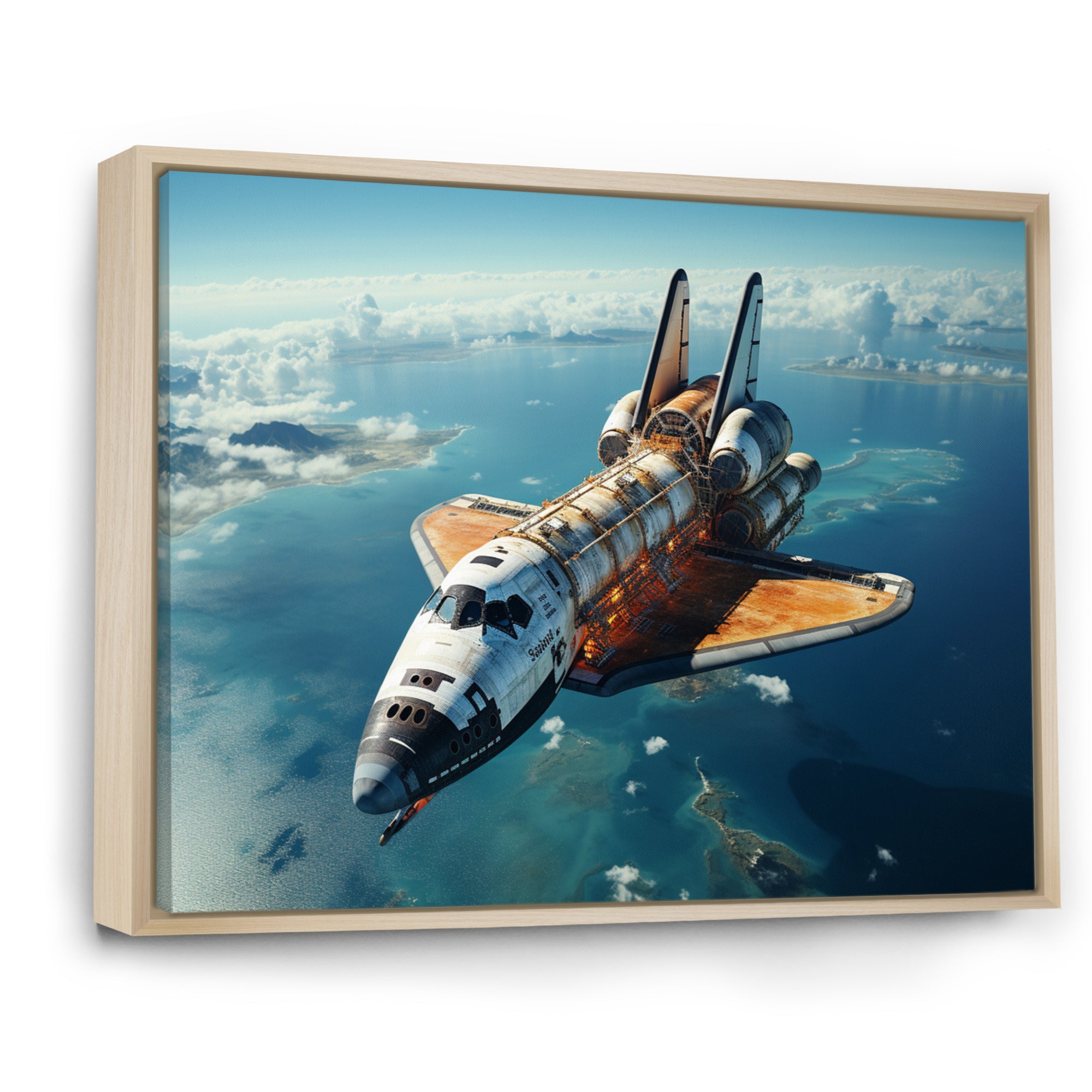 Space Shuttle Orbiting Earth I - Space Shuttle Canvas Wall Art