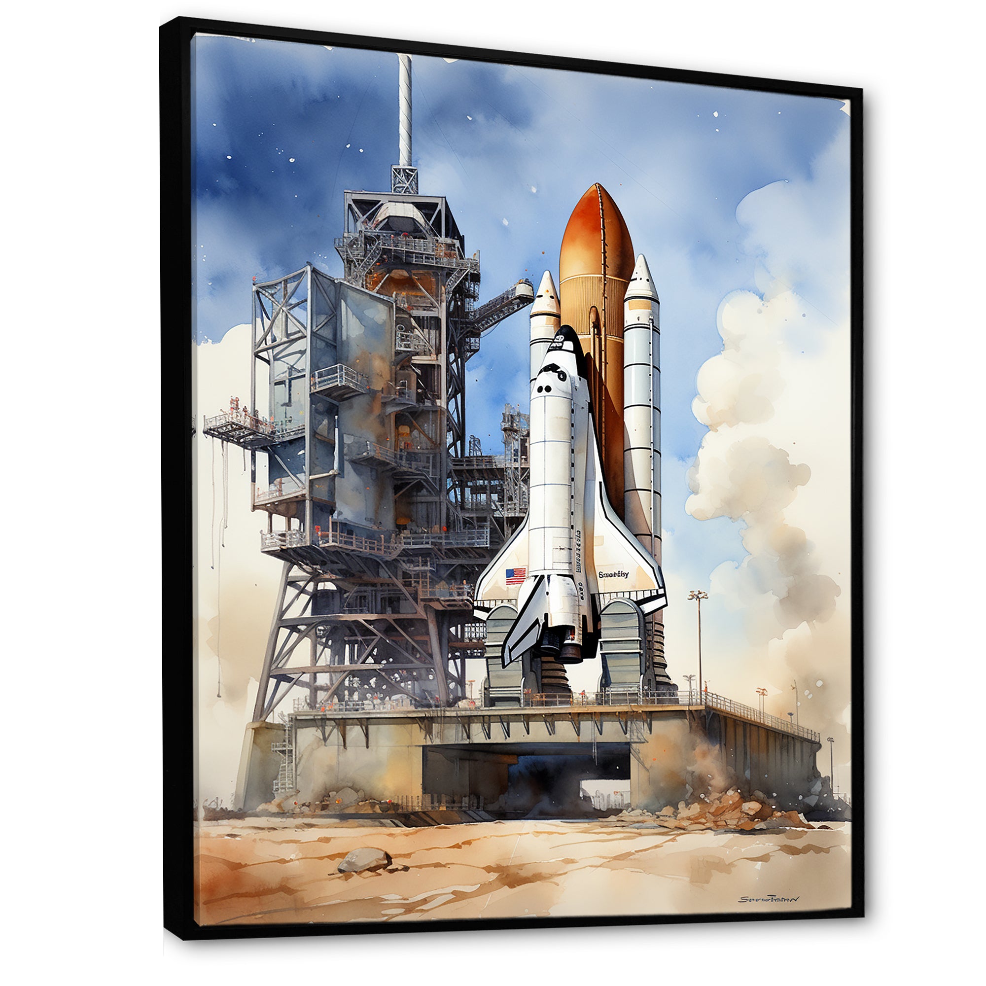 Space Shuttle Launch I - Space Shuttle Canvas Wall Art
