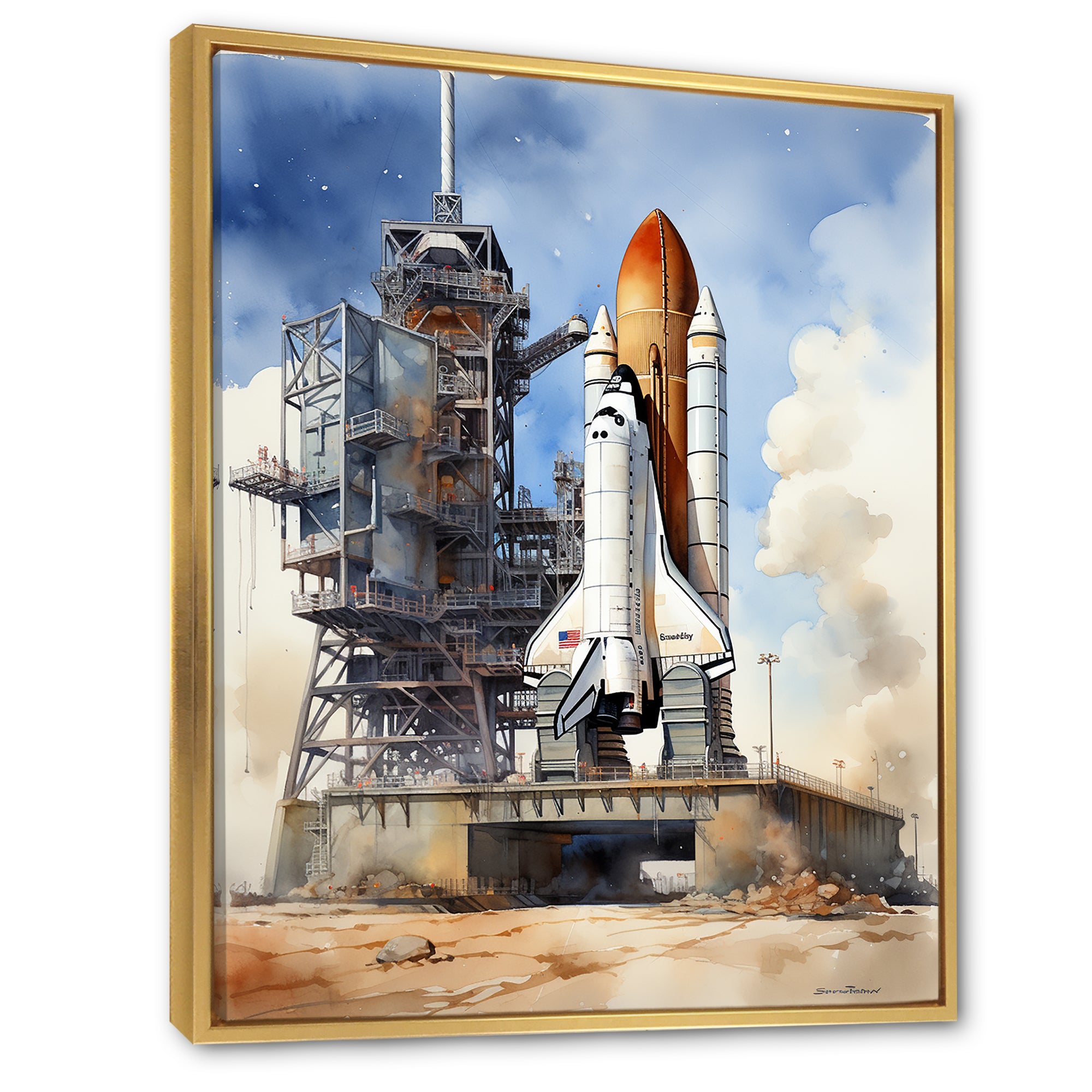 Space Shuttle Launch I - Space Shuttle Canvas Wall Art