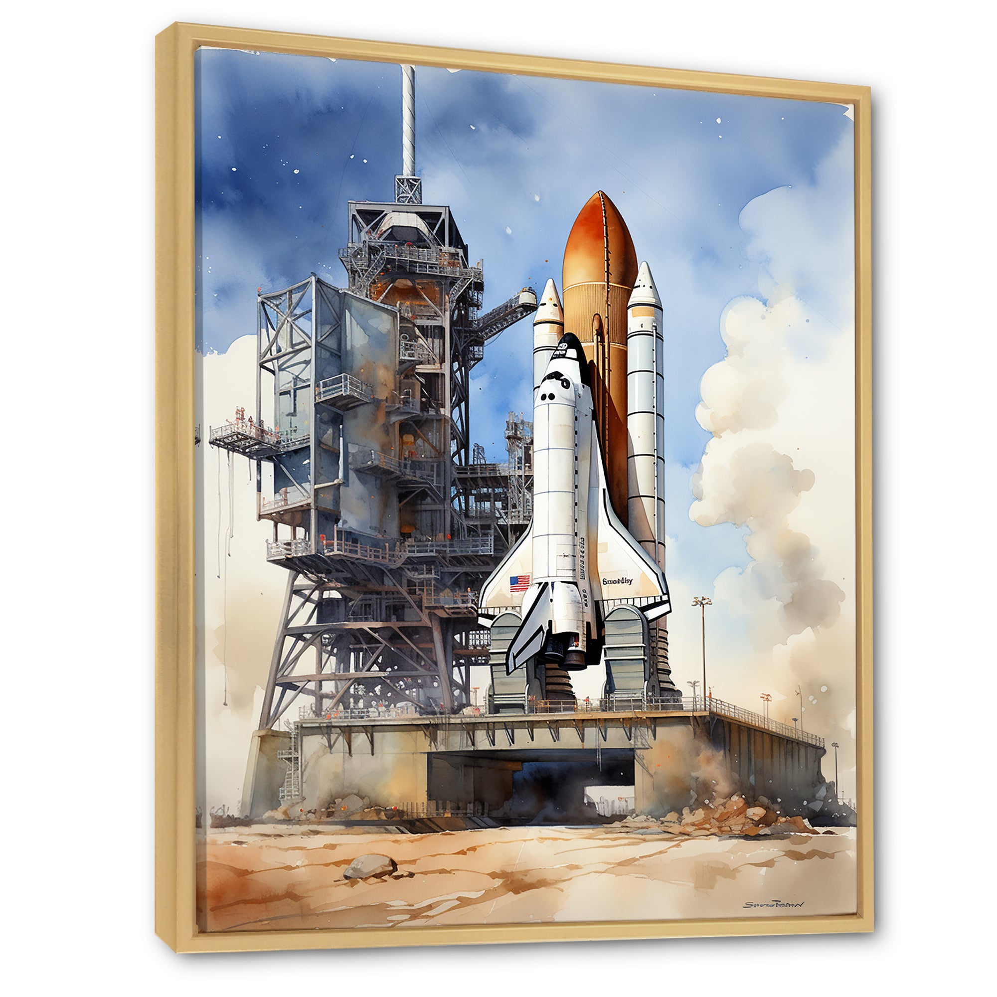 Space Shuttle Launch I - Space Shuttle Canvas Wall Art