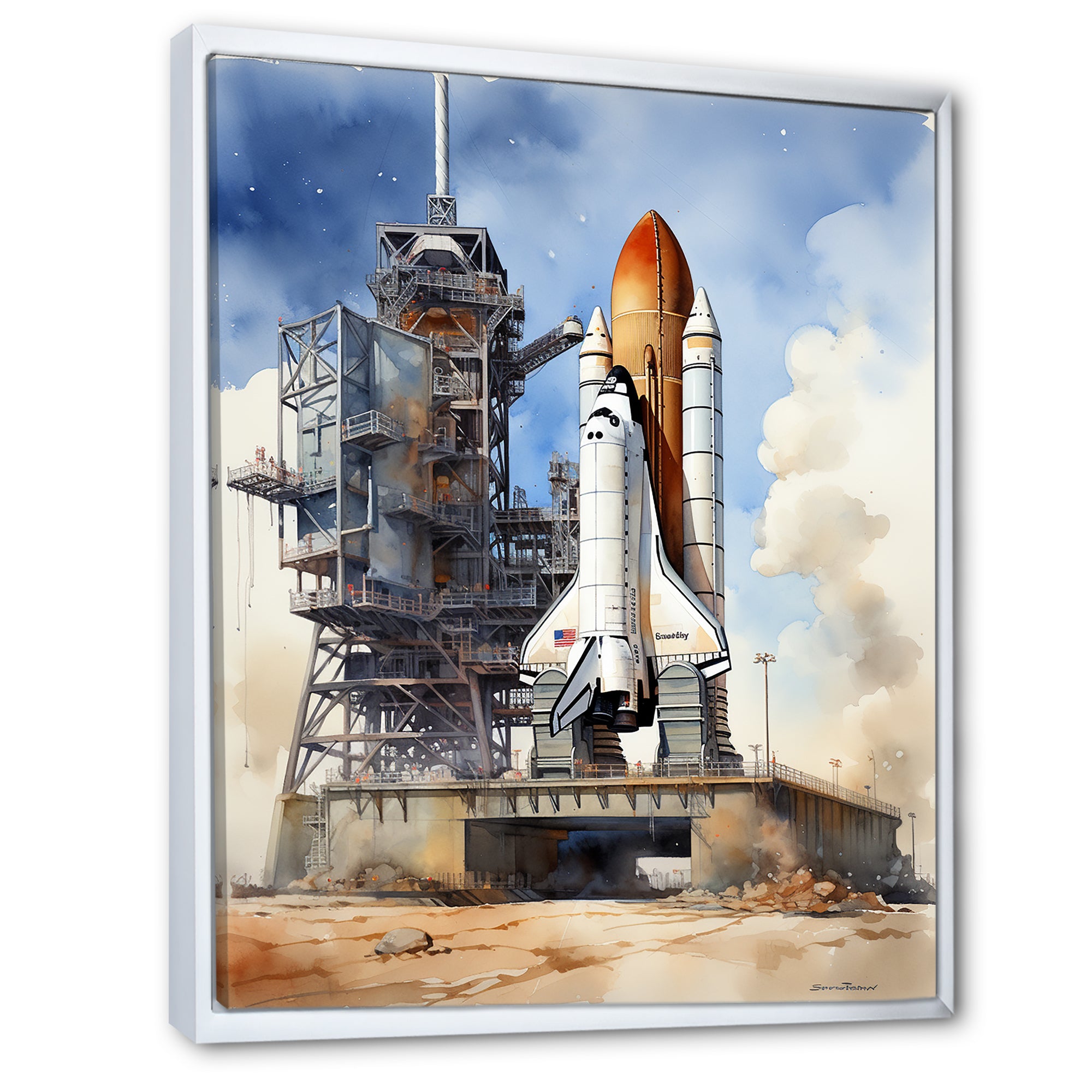 Space Shuttle Launch I - Space Shuttle Canvas Wall Art
