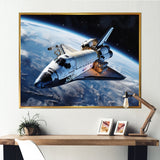Shuttle In The Space I - Space Shuttle Canvas Wall Art
