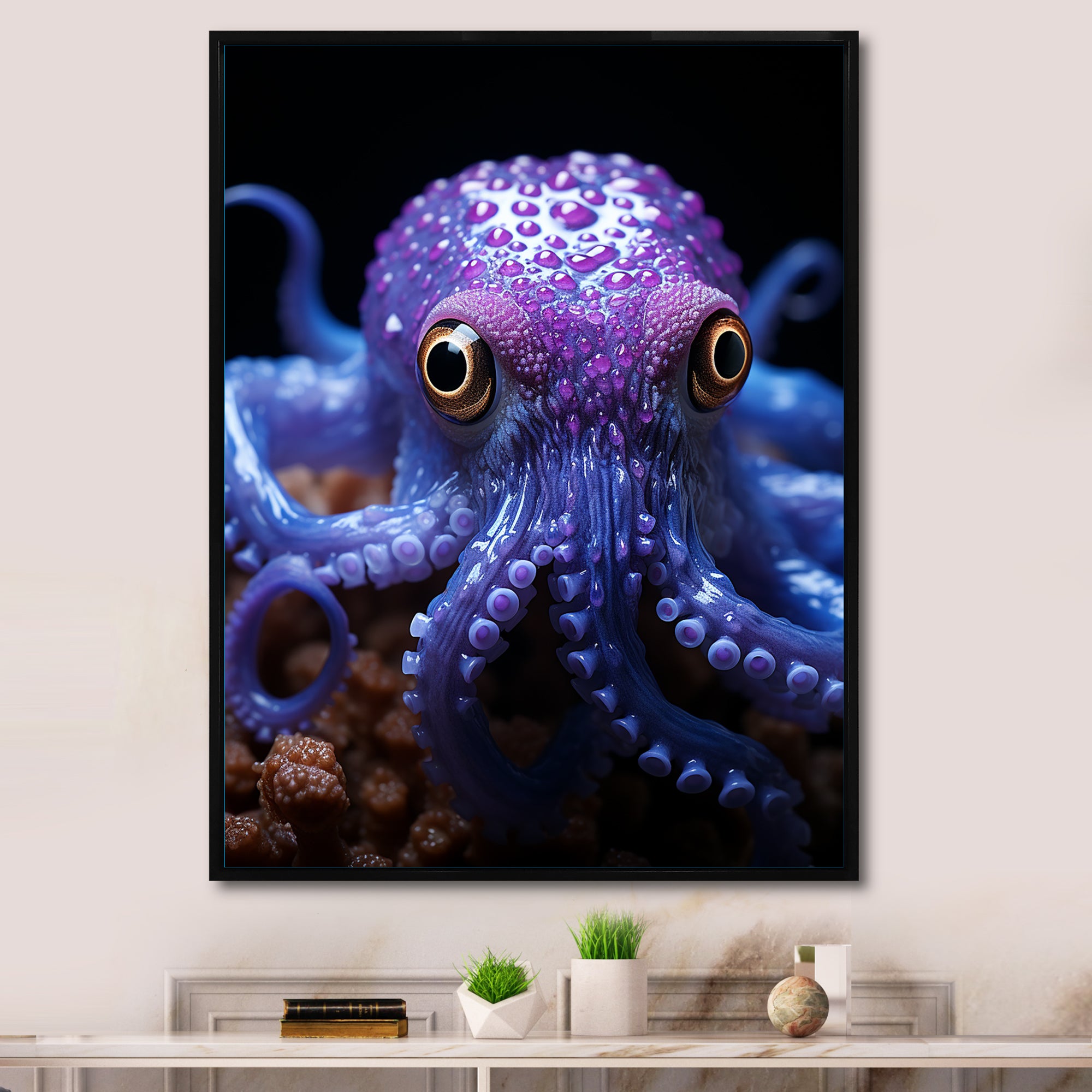 Purple Squid Enigmatic Cephalopod - Squid Wall Art Prints
