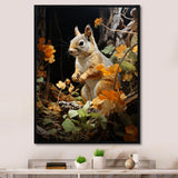 Brown Squirrel Squirrels Antics Pastoral - Squirrel Large Canvas Wall Art