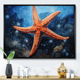 Coral Starfish Underwater - Starfish Living Room Wall Art