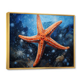 Coral Starfish Underwater - Starfish Living Room Wall Art