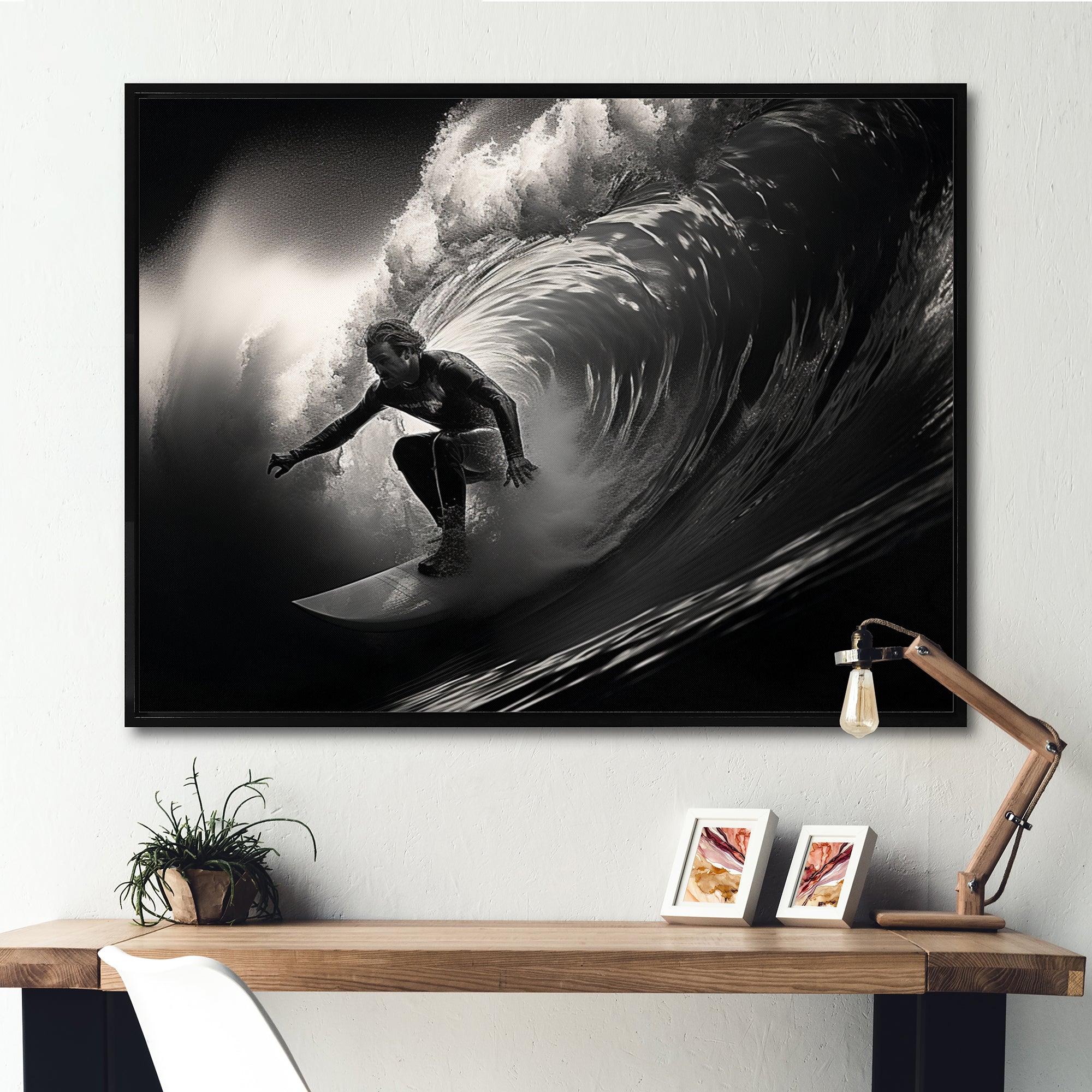 Surfers Paradise Grey Wave I - Surfing Canvas Wall Art